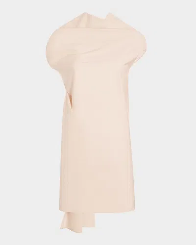 Khaite Tatia Draped Cotton Cap-sleeve Mini Dress In Pink