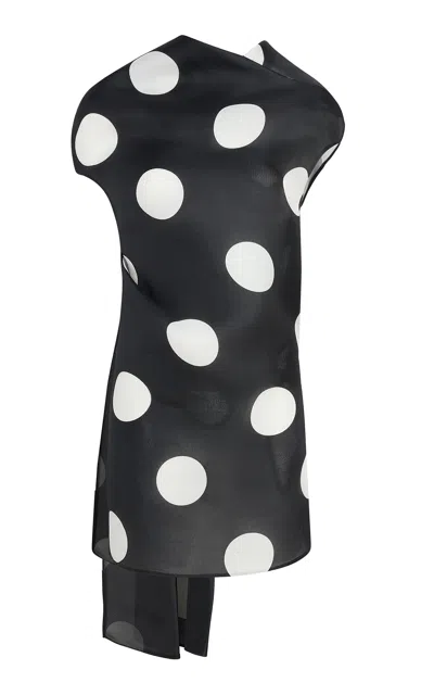 Khaite Tatia Silk Gazar Mini Dress In Black