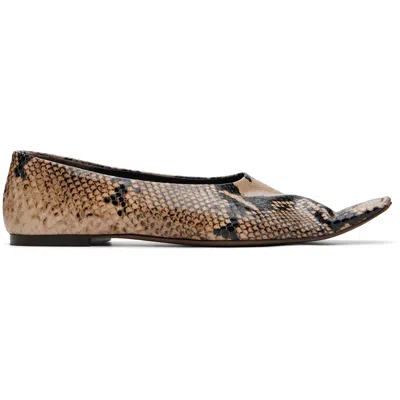 Khaite Taupe Marlene Ballerina Flats In 461 Taupe
