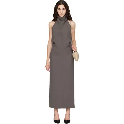 Khaite Taupe Roxanne Maxi Dress In Gray