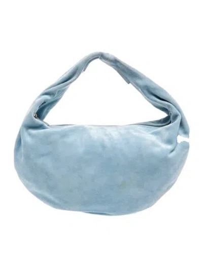 Pre-owned Khaite Tb Monogram Hobo In Blue
