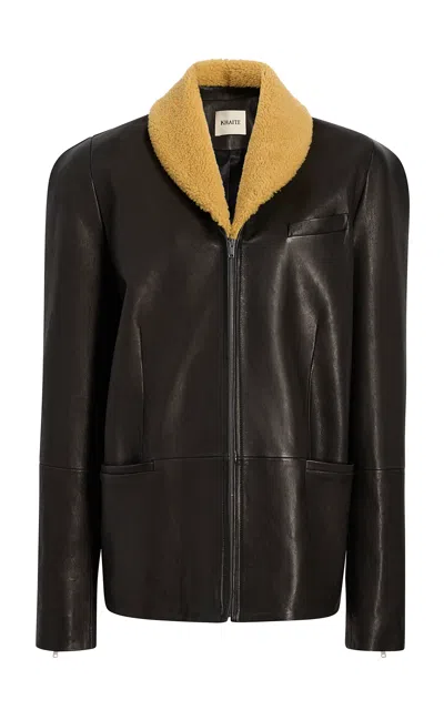 Khaite Teodor Leather Jacket In Black