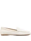 Khaite Monroe Canvas And Leather Loafers In White