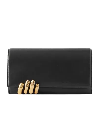 Khaite Textured-leather Clutch In Black