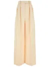 Khaite Ivory Cotton Blend Wide-leg Teyana Pant In Neutrals