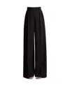 Khaite Marinta High-rise Satin Wide-leg Pants In Black