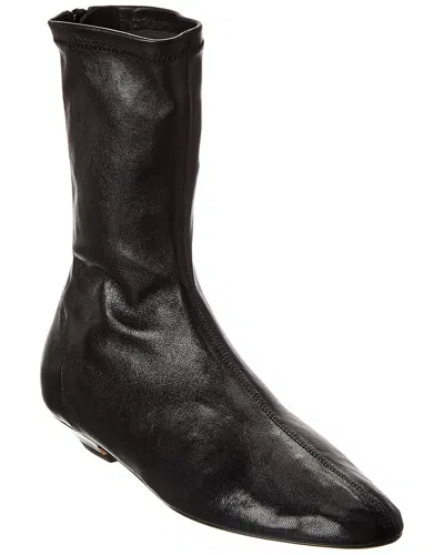 Khaite The Apollo Leather Bootie In Black