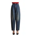 Khaite Ashford Pleated Tapered Jeans In Blue
