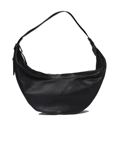 Khaite Augustina Small Textured-leather Shoulder Bag In Black