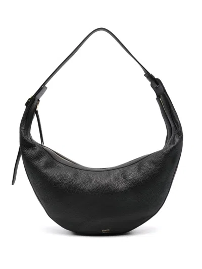Khaite Augustina Small Textured-leather Shoulder Bag In Black