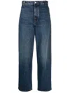 Khaite Winslow Mid Rise Denim Baggy Jeans In Blue