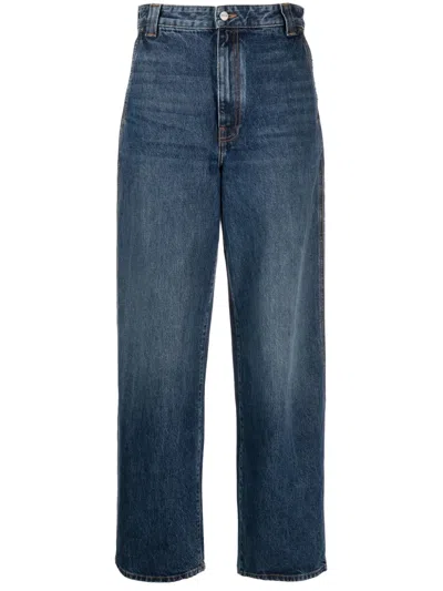 Khaite Winslow Mid Rise Denim Baggy Jeans In Blue