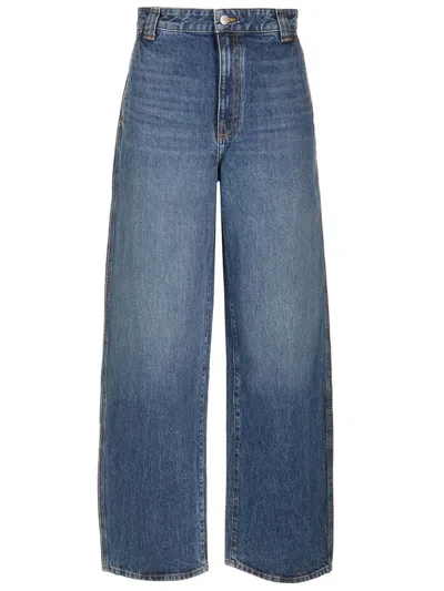 Khaite The Bacall Wide Leg Jeans In Blue