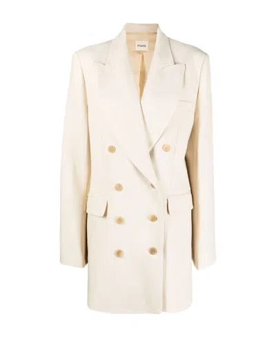 Khaite The Balton Double-breasted Blazer In White