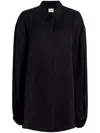 Khaite Bam Long-sleeved Twill Shirt In Black