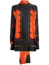 Khaite Argo Oversized Printed Silk-twill Shirt In Orange