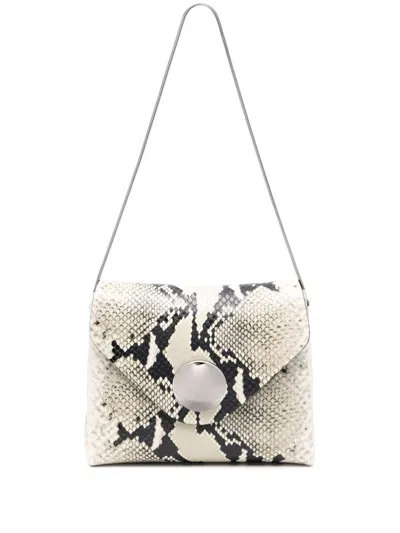 Khaite Bobbi Python Embossed Shoulder Bag In Tan
