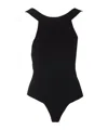 Khaite Campagna Open-back Stretch-knit Thong Bodysuit In Black