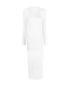 Khaite The Cedar Fringed Knitted Dress In White