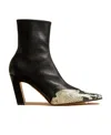 Khaite The Dallas 85mm Leather Ankle Boots In Black