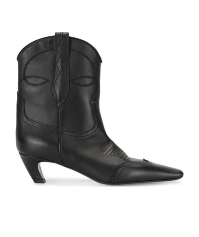 Khaite The Dallas Cowboy Ankle Boots In Multi