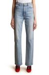 Khaite The Danielle High Waist Straight Leg Jeans In Blue
