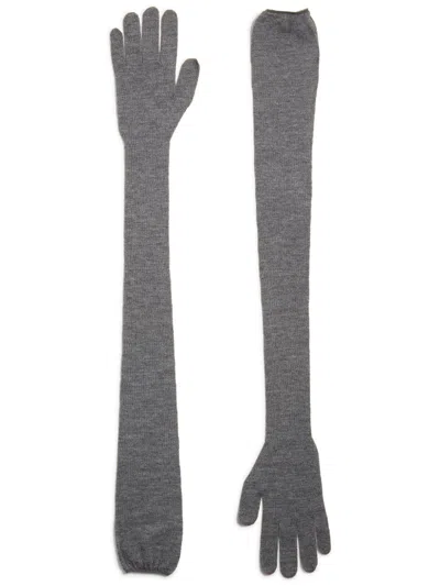 Khaite The Dijon Gloves In Gray