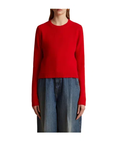 Khaite The Diletta Cashmere Jumper In Red