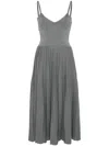 Khaite Elio Wool-blend Pleated Midi Dress In Grey