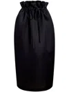 Khaite Ember Silk Gazar Midi Skirt In Black