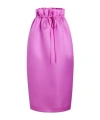 Khaite Ember Paperbag-waist Silk Organza Midi Skirt In Purple