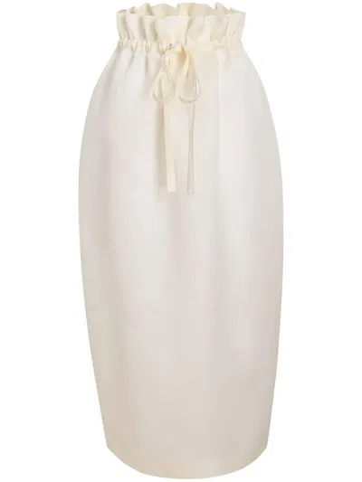 Khaite The Ember Silk Skirt In Off-white