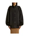 Khaite Farris Oversized Satin-paneled Cotton-blend Mikado Bomber Jacket In Black