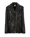 Khaite The Hanson Off-centre Leather Jacket In Black