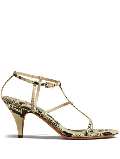 Khaite The Jones 75mm Leather Sandals In Neutrals