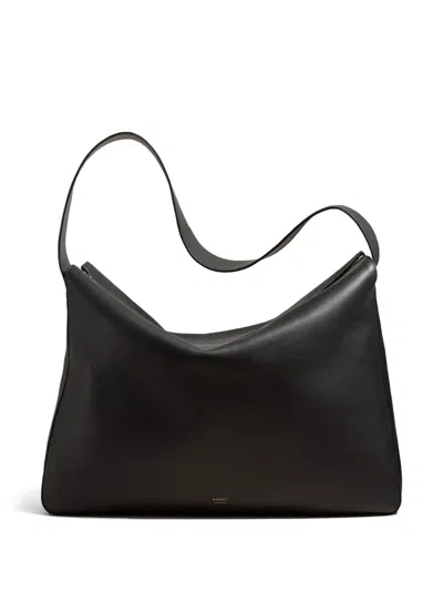 Khaite The Large Elena Leather Shoulder Bag In Schwarz