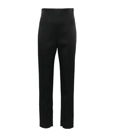 Khaite The Lena Satin Trousers In Black