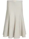 Khaite The Lennox Flared Crepe Skirt In Neutrals