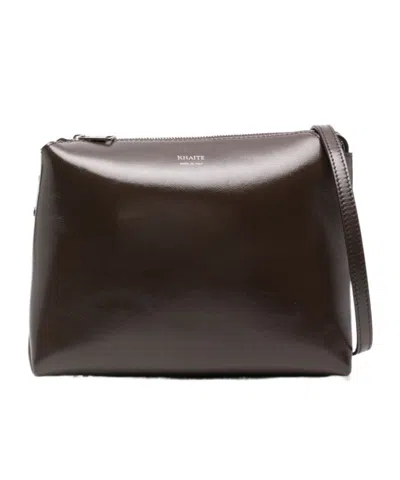 Khaite The Lina Logo Printed Shoulder Bag In Black