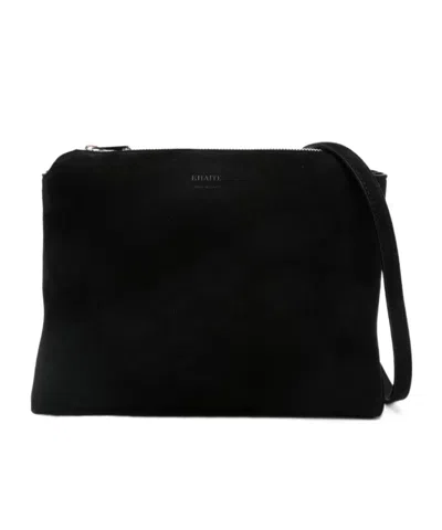 Khaite The Lina Suede Crossbody Bag In Black