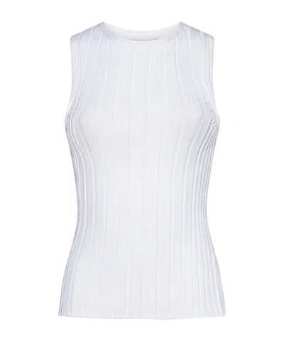 Khaite The Manu High-neck Knitted Tank Top In White