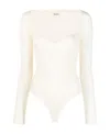 Khaite The Mara Sweetheart-neck Bodysuit In White
