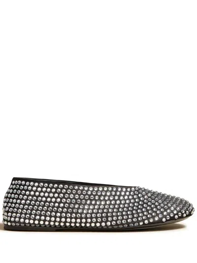 Khaite The Marcy Ballet Flats With Rhinestones In Grey