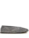 Khaite Marcy Crystal-embellished Satin Ballet Flats In Metallic