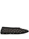 Khaite Marcy Crystal-embellished Mesh Ballet Flats In Black