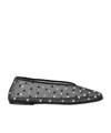 Khaite Marcy Crystal-embellished Mesh Ballet Flats In Gray