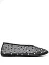 Khaite Marcy Crystal-embellished Mesh Ballet Flats In Black