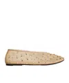 Khaite Marcy Crystal-embellished Mesh Flats In Nude