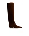 Khaite Marfa Classic Flat Knee High Boot In Black