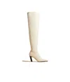 Khaite The Marfa 85mm Leather Boots In Neutral